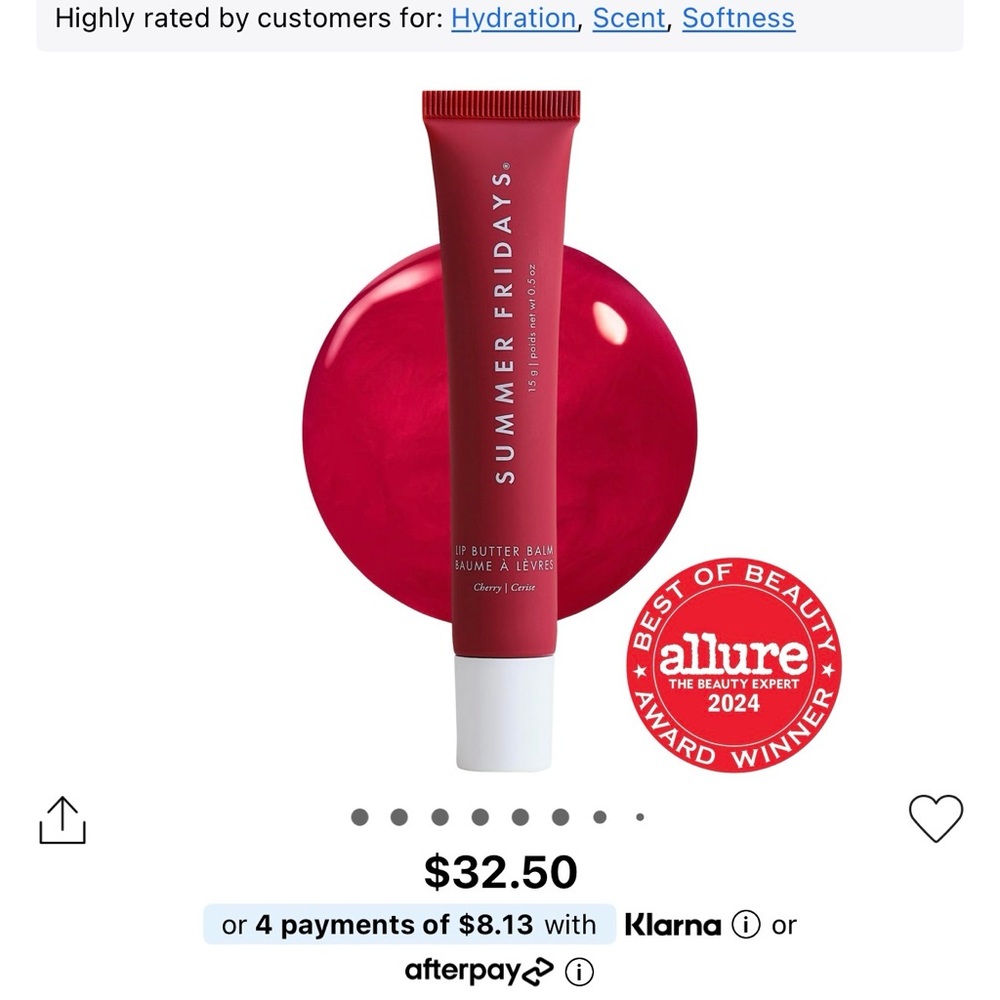 Summer Fridays Lip Butter - Cherry